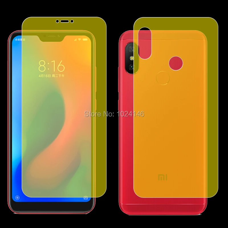 Front / Back Full Coverage Clear Soft TPU Film Screen Protector For Xiaomi Redmi Note 6 Pro 6pro 6.26&quot (Not Tempered Glass) | Мобильные
