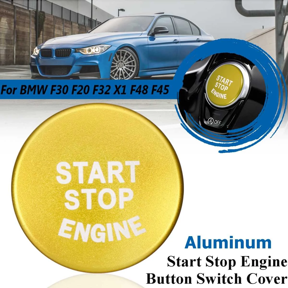 Для BMW 1 2 3 4 серии F30 F20 F32 X1 F48 F45 алюминиевая Автомобильная кнопка включения
