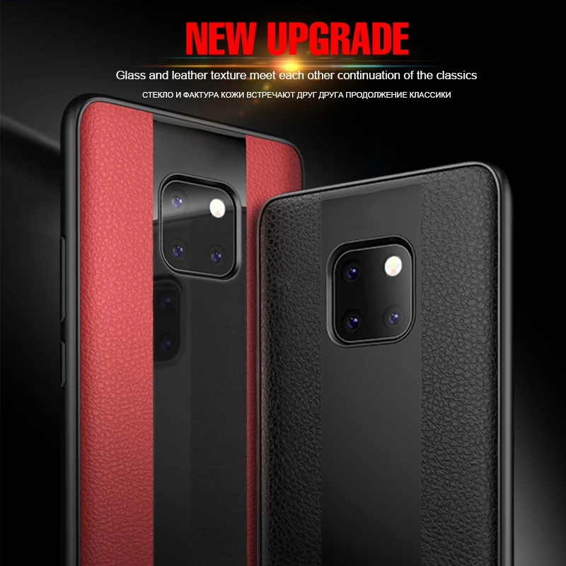 Кожаный стеклянный чехол для Huawei Mate 20 pro X Lite P20 lite plus honor 8X 10 nova 3i P smart | Мобильные