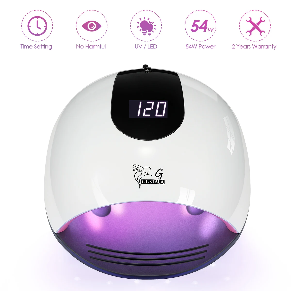 Gustala 54 Вт УФ LED Сушилка для ногтей Маникюрный Инструмент отверждения гель лака с
