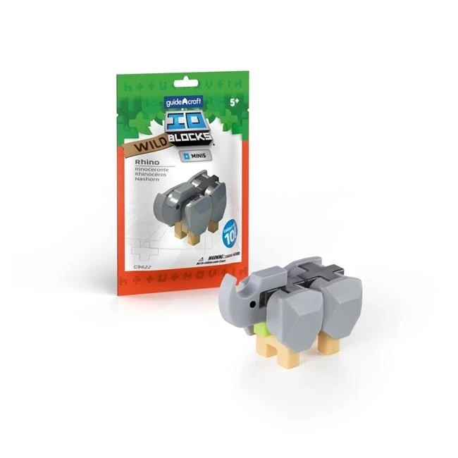 Guidecraft G9632 IO блоки Minis дикий носорог упаковка из 10|Игрушки развивающие| |