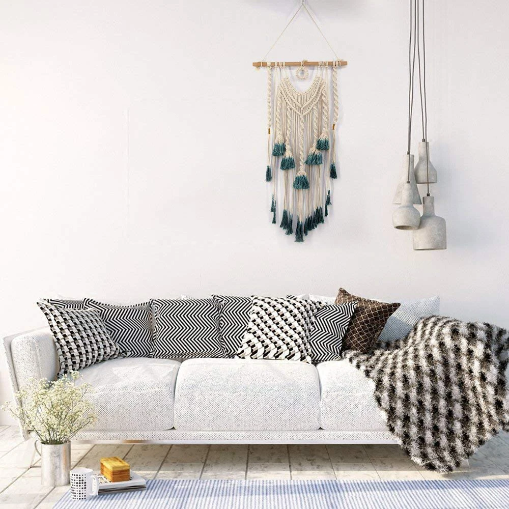 Handmade Macrame Wall Hanging Woven Art TapestryBoho Decor Textile hanging Chic Bohemian Home Geometric | Дом и сад