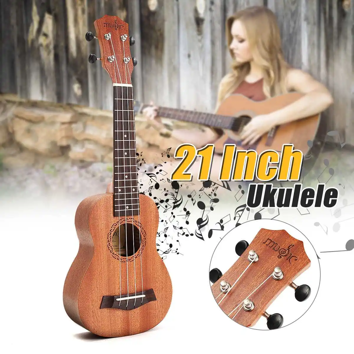 Гитара укулеле Zebra Spring гавайская гитара сопрано из красного дерева 21 дюйм 15 ладов