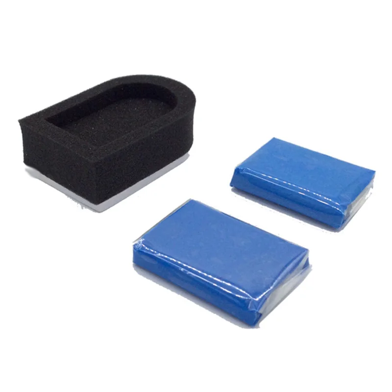 Волшебная глина бар автомобиля очиститель 2 шт. с губкой аппликатор инструменты