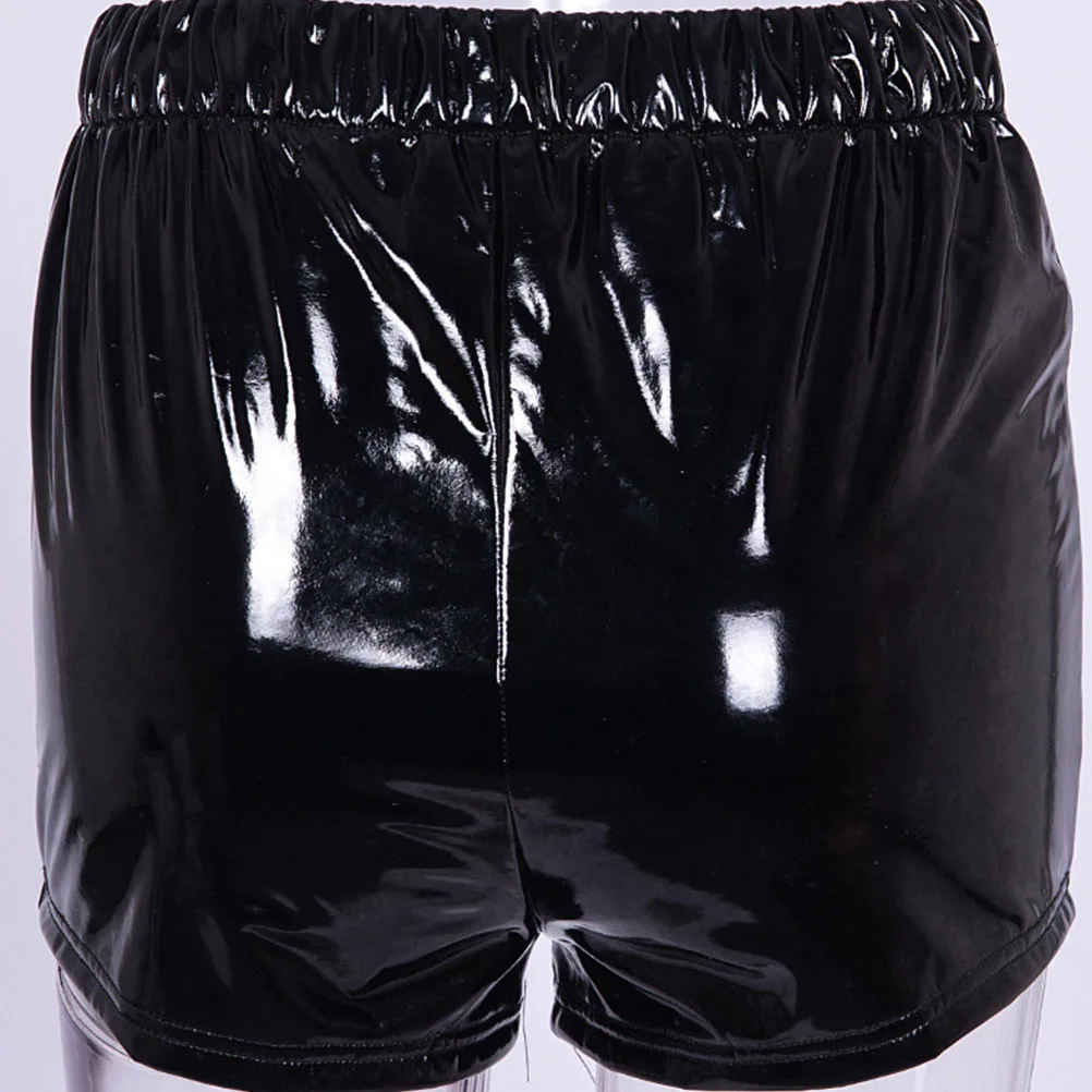 Сексуальные шорты для женщин мини из искусственной кожи на шнуровке с завышенной