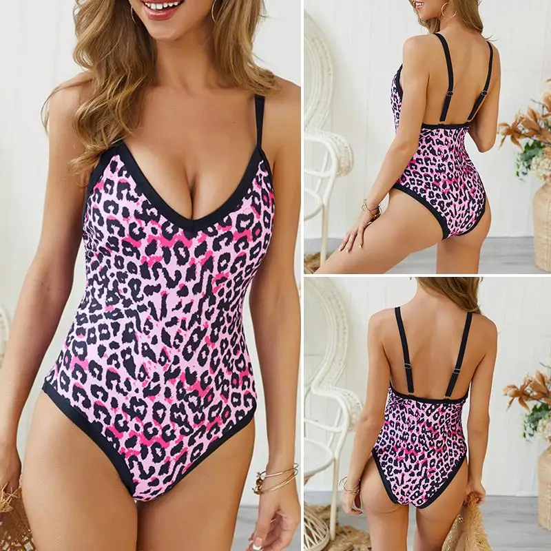 Misswim Леопардовый цельный купальник женский бикини в винтажном стиле 2019 плюс