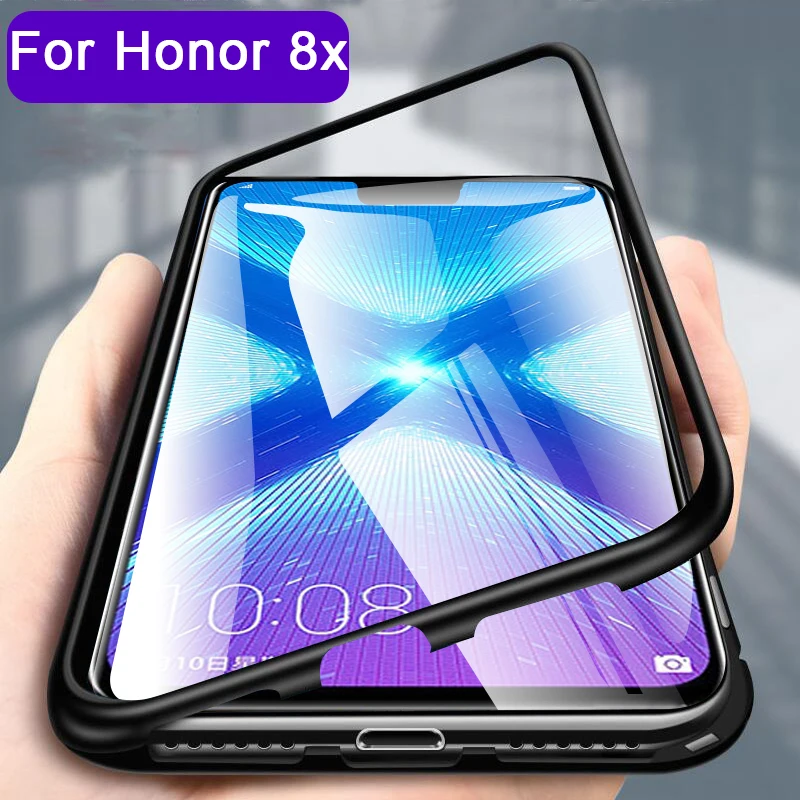 Магнитная Адсорбция мобильный телефон для Huawei honor 8x чехол из закаленного стекла