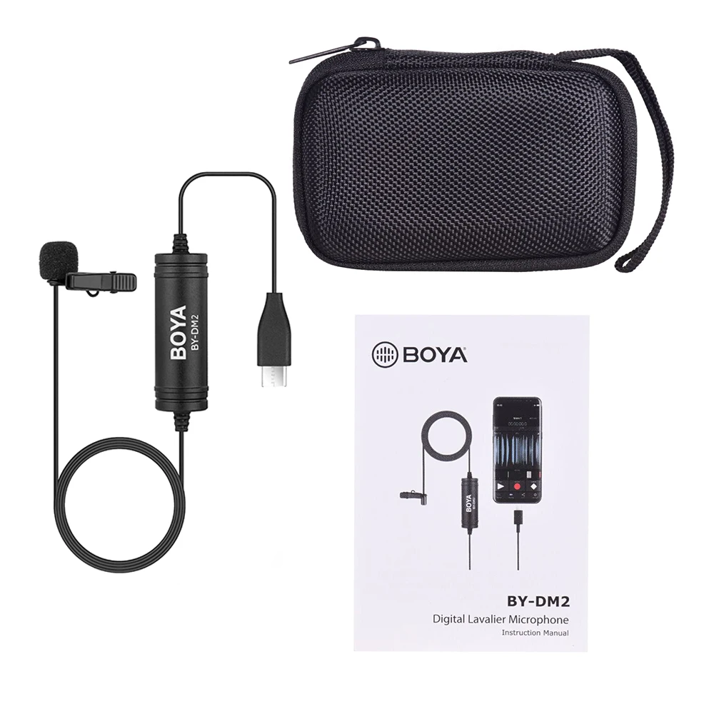 BOYA BY DM2 всенаправленный микрофон цифровой Lavalier клип на видео Запись с типом C для
