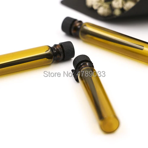 100 шт. 2 мл Янтарный мини пустой стеклянный парфюм маленький образец стандартная