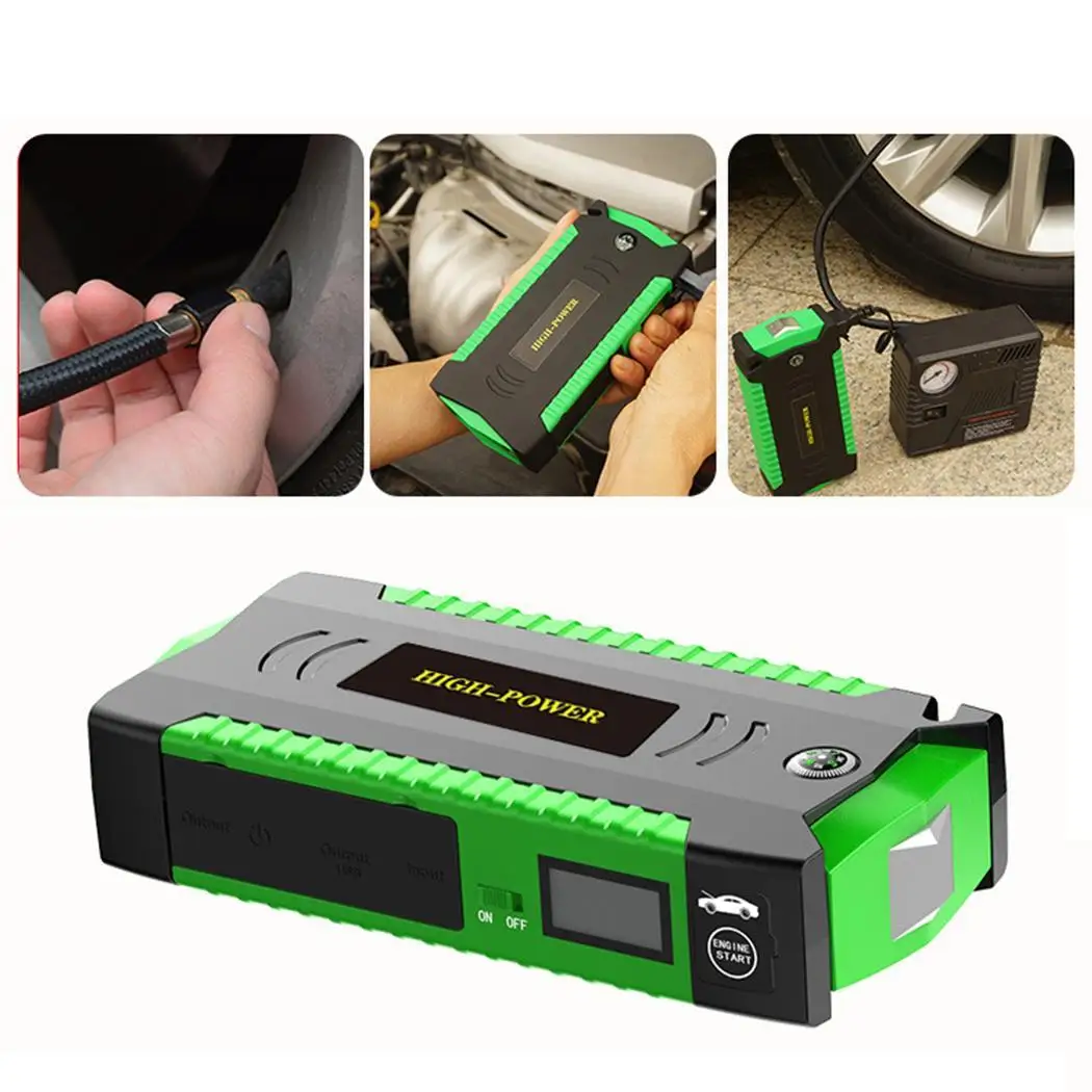 Многофункциональный автомобильный стартер Power Bank 12V 4USB 600A портативный