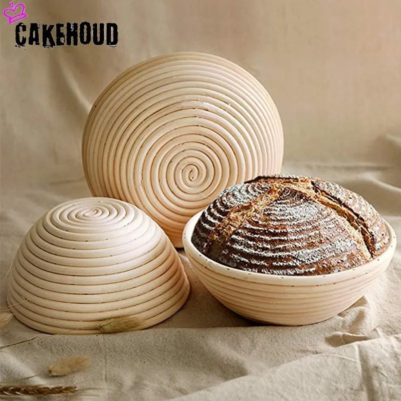 CAKEHOUD круглая корзина для ферментации хлеба из натуральной лозы профессиональная