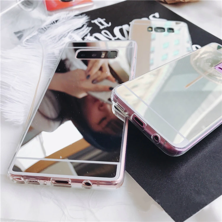 Оригинальный роскошный зеркальный чехол из ТПУ для Samsung Galaxy A750 S10 S9 S8 Plus Lite Note8 9 J4 J6