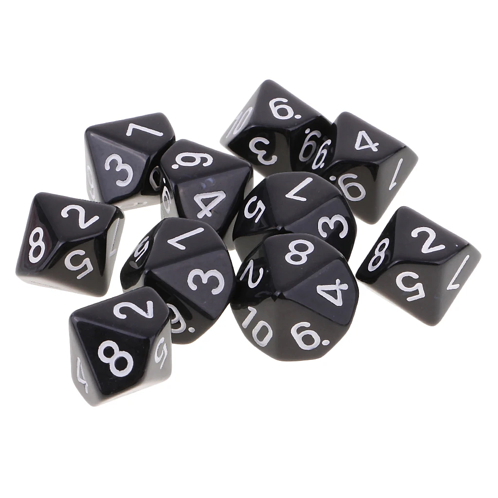10 шт. сторонние игральные кости Perfeclan D10 многогранные для подземей и драконов