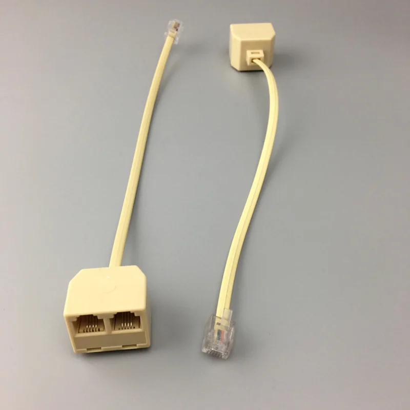 RJ11 6P4C 2 полосная розетка телефонный разъем разветвитель адаптер бежевый купить 10