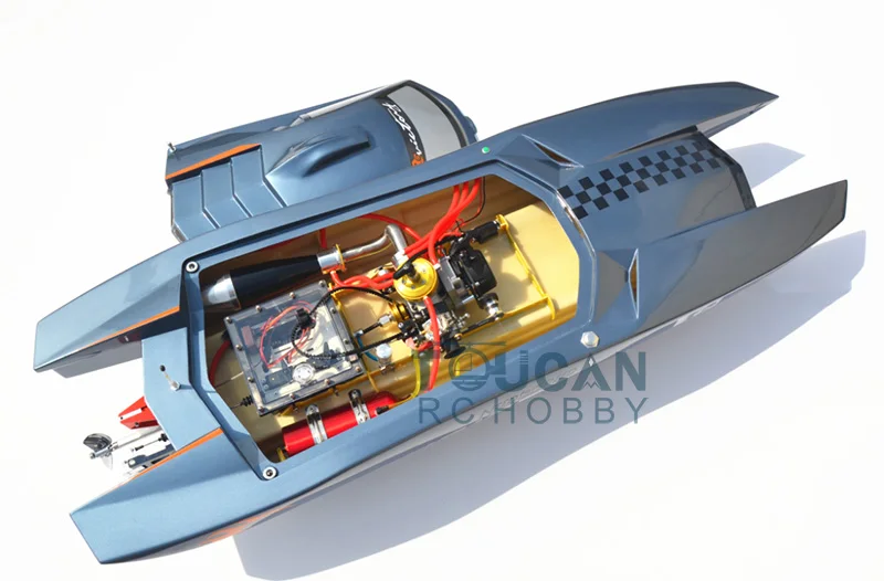 G30K ARTR RC стекловолокно бензин гоночный катер 30CC двигатель RadioSys сервоприводы серый