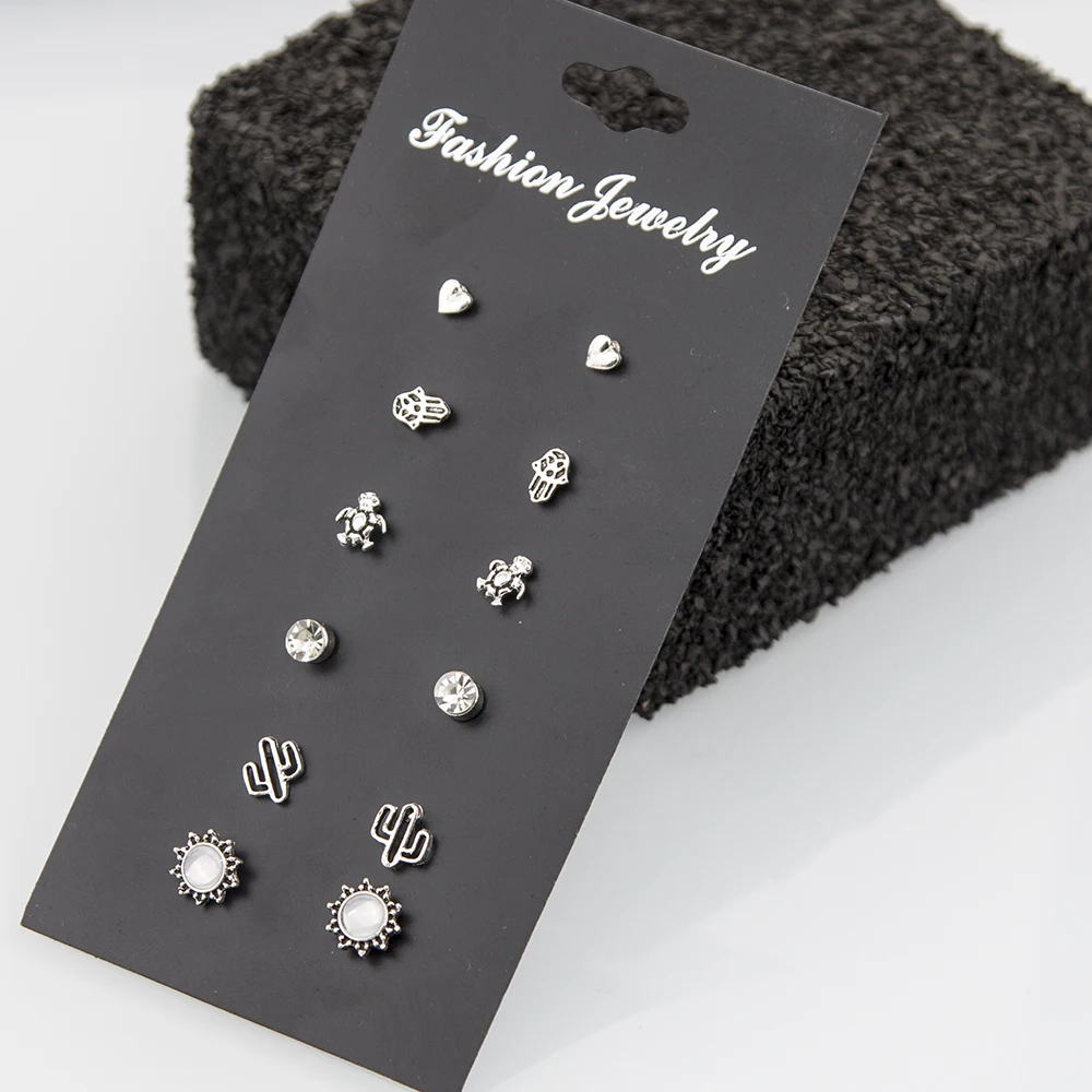 Personality New Style Women's Earrings Set Suit Foreign Trade Jewelry Wholesale Six Pairs For Girls Wedding Gifts | Украшения и