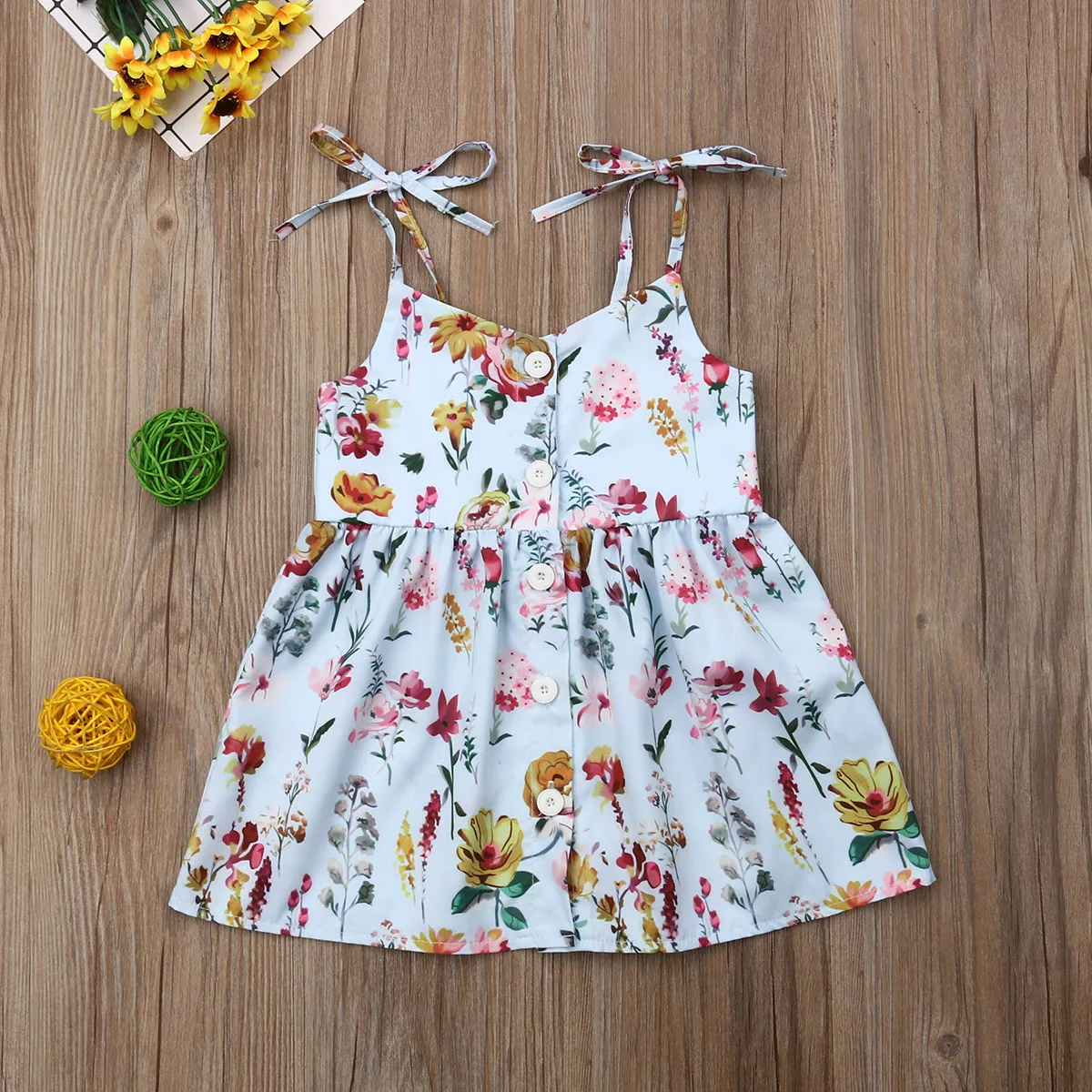 New Summer Kids Baby Girl Sleeveless Floral Boho Strap Dress Sundress Clothes 6M-4Y | Детская одежда и обувь