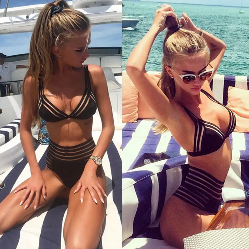 Women Bikini Set Bandage Push-Up Padded Triangle Beach Swimwear Swimsuit Bathing 2Pcs Straped | Спорт и развлечения