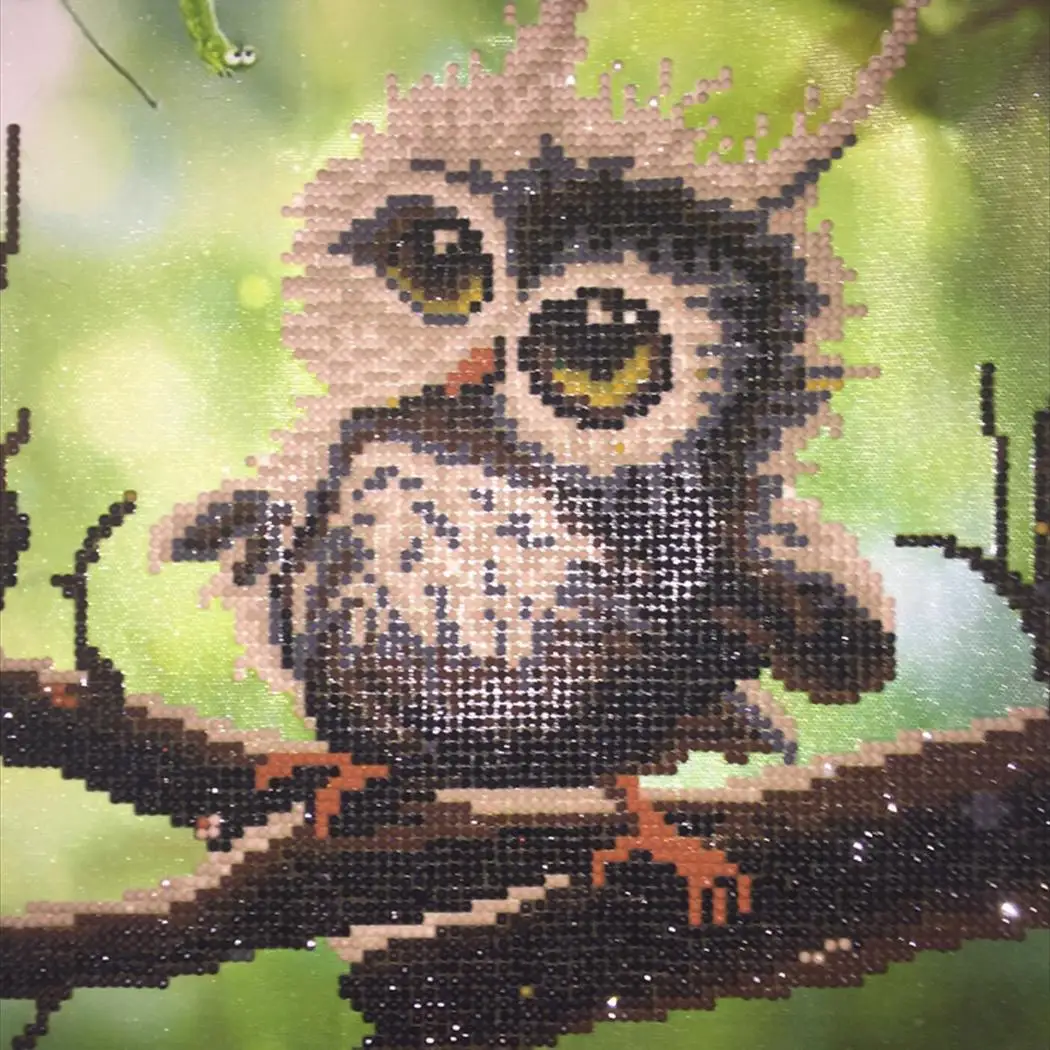 DIY Full Diamond Embroidery Owl Pattern Stick Drill Painting Cross Stitch Bedroom Home Office etc.  Дом и
