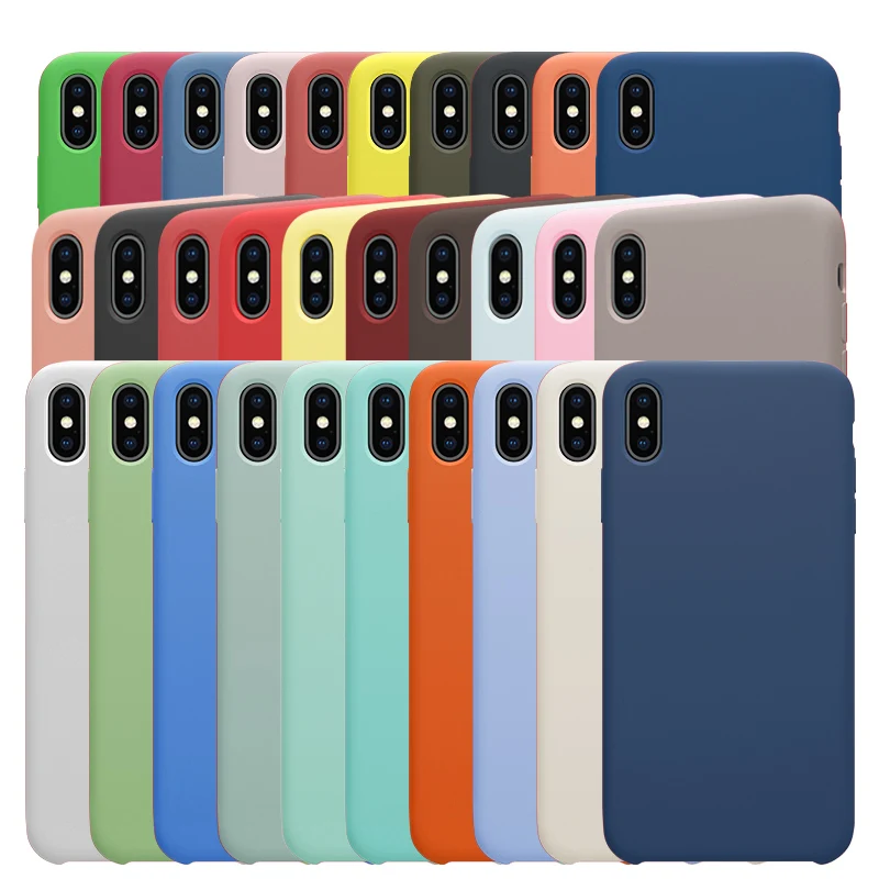 Original Phone Case For iPhone 6 6S Plus 7 8 5 5S SE Soft Liquid Silicone Full Back Cover X XR XS Max Coque |