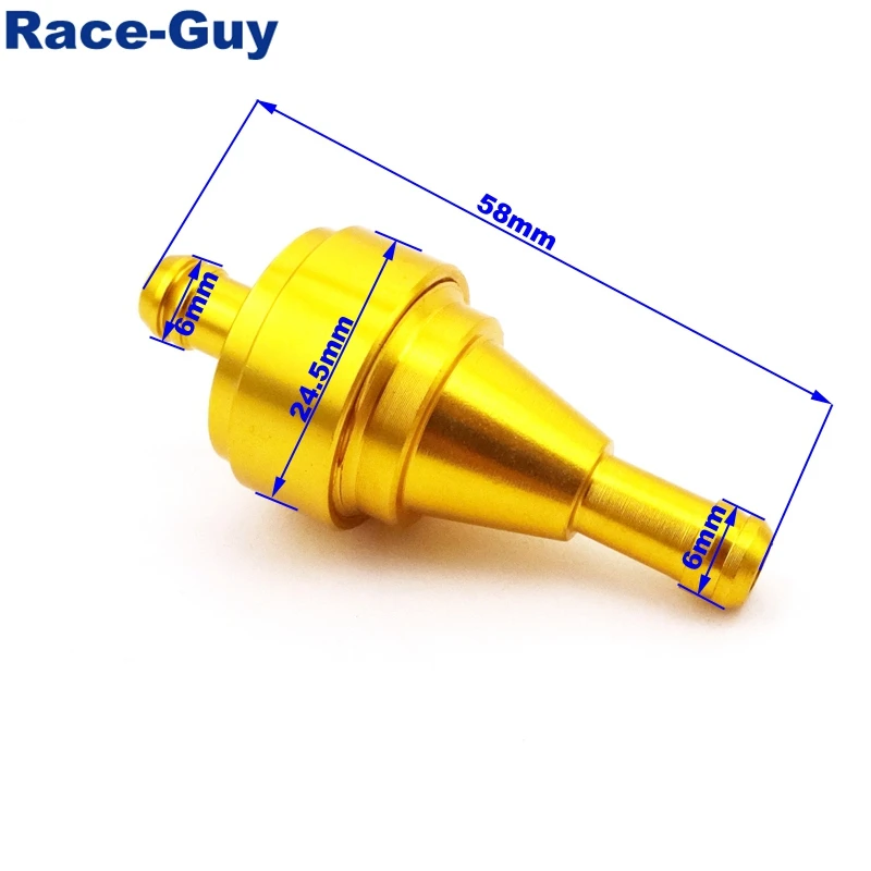 CNC Алюминиевый Золотой газовый бензиновый топливный фильтр для Pit Dirt Push Trail Bike ATV