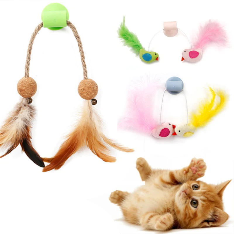 New Toys for cat Bird Feather Catnip Bell Toy Creative Cat Glass Window Sill Sucker | Дом и сад