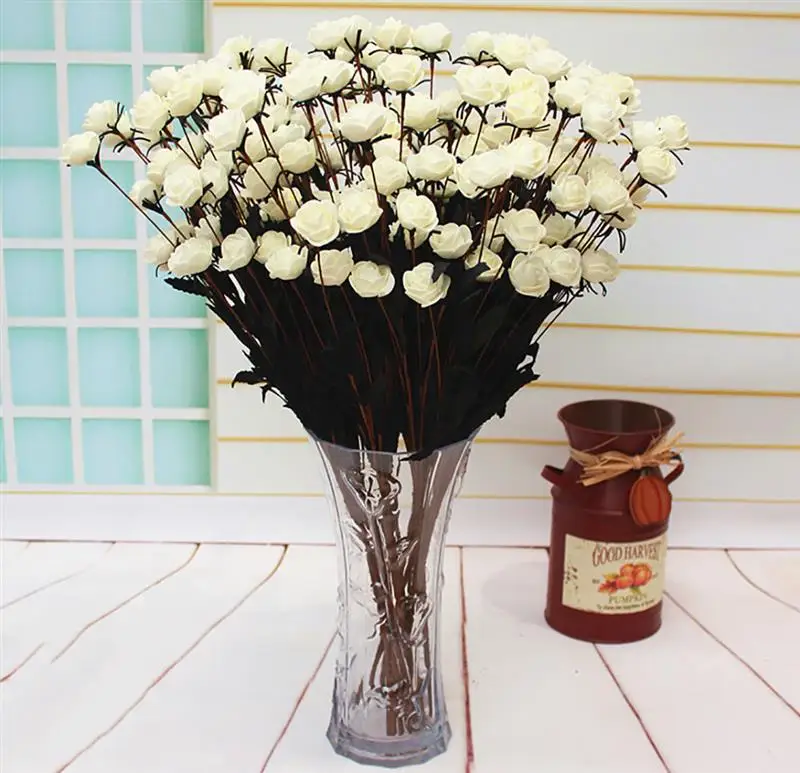 Фото 3 шт. 15 головок красивый цветок из пенопласта искусственная Роза DIY декоративный