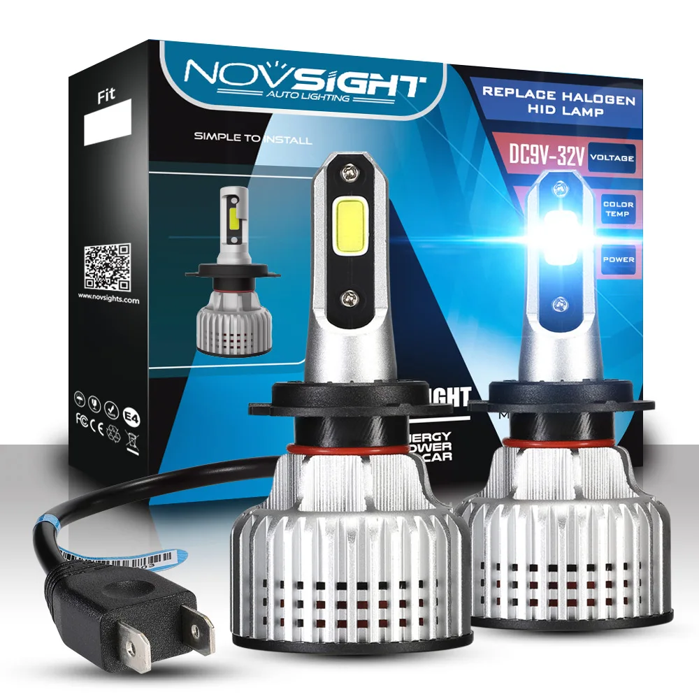NOVSIGHT супер H7 светодиодная лампа авто Светодиодная автомобильный светильник