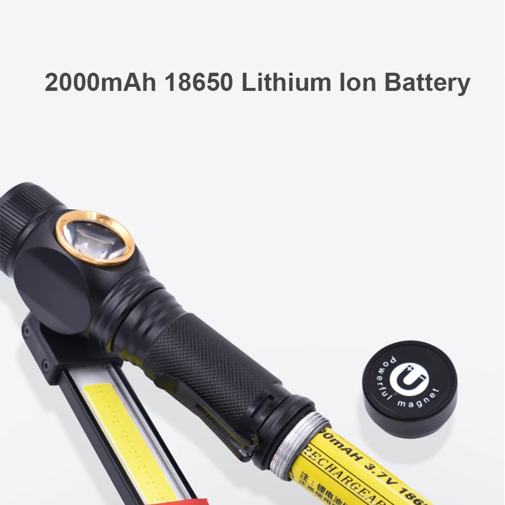 Многофункциональный 7 режимов Магнитный светодиодный фонарик T6 + COB USB