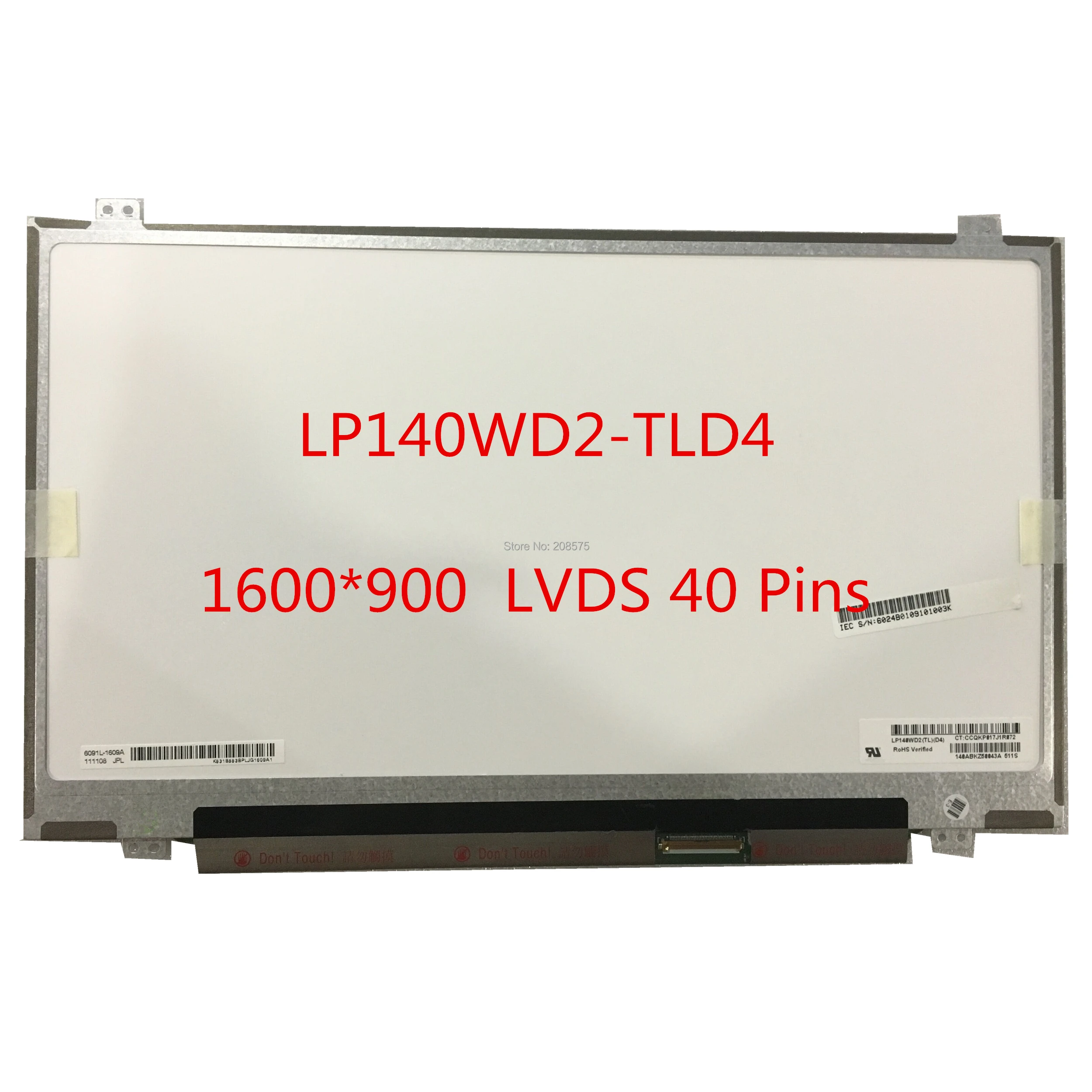 Free shipping LP140WD2 TLD4 TLD2 TLB1 TLD1 B140RW02 V.1 LTN140KT03 N140FGE-LA2 32 Laptop Lcd Screen 1600*900 40 pin | Компьютеры и