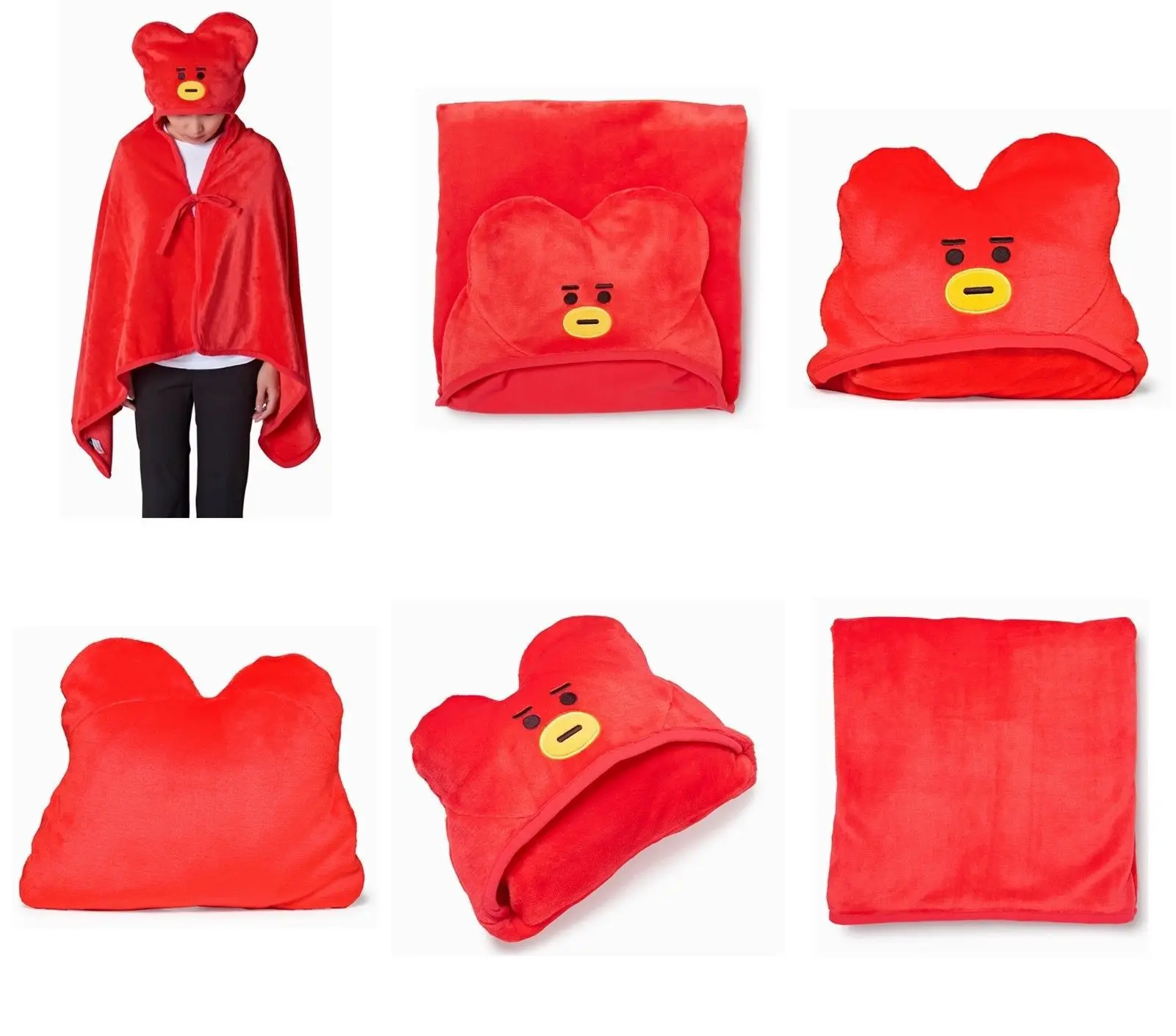 THEFOUND Новая мода милый BTS BT21 Официальный Аутентичные товары с капюшоном одеяло
