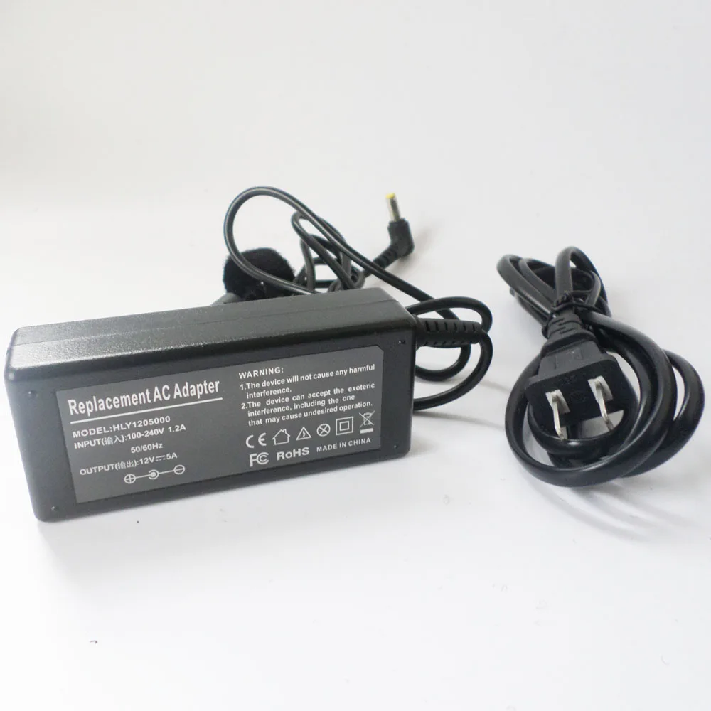 Зарядное устройство с адаптером переменного тока для ADI MONITOR I600, I610, MJ15, MJ175, MX15, S500, для ЖК-экрана TFT, 12 В, 5 А, шнур питания 5,5*2,5 мм