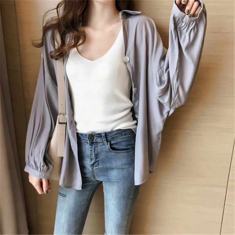 2019 Ulzzang Женские однотонные тонкие топы и блузки с V образным вырезом женские