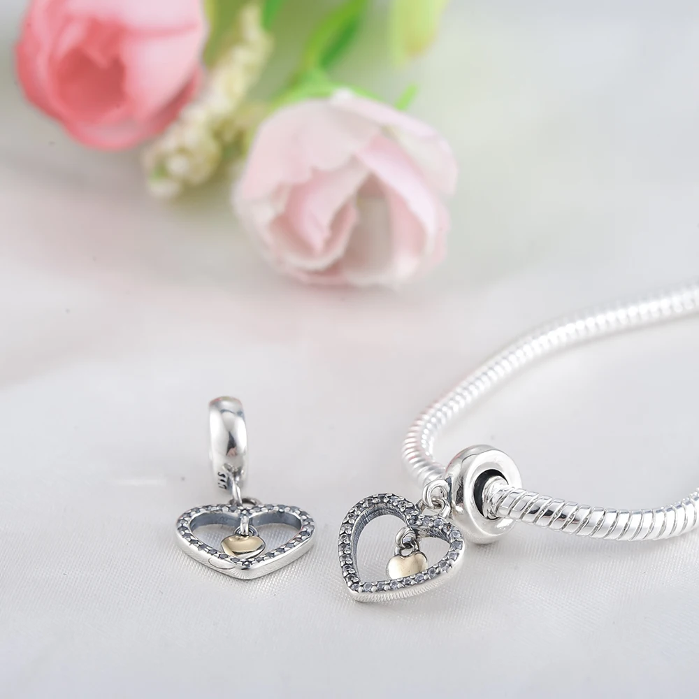 Devolove Love Forever в моем сердце шармы бусины Pandora браслет кулон 925 стерлингового