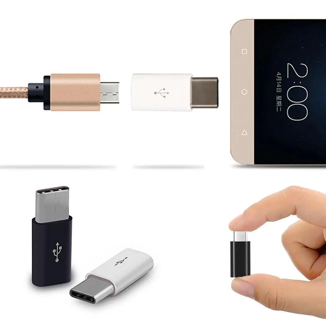 Новый мини-адаптер для передачи данных USB белый черный адаптер Micro-type-C | Мобильные