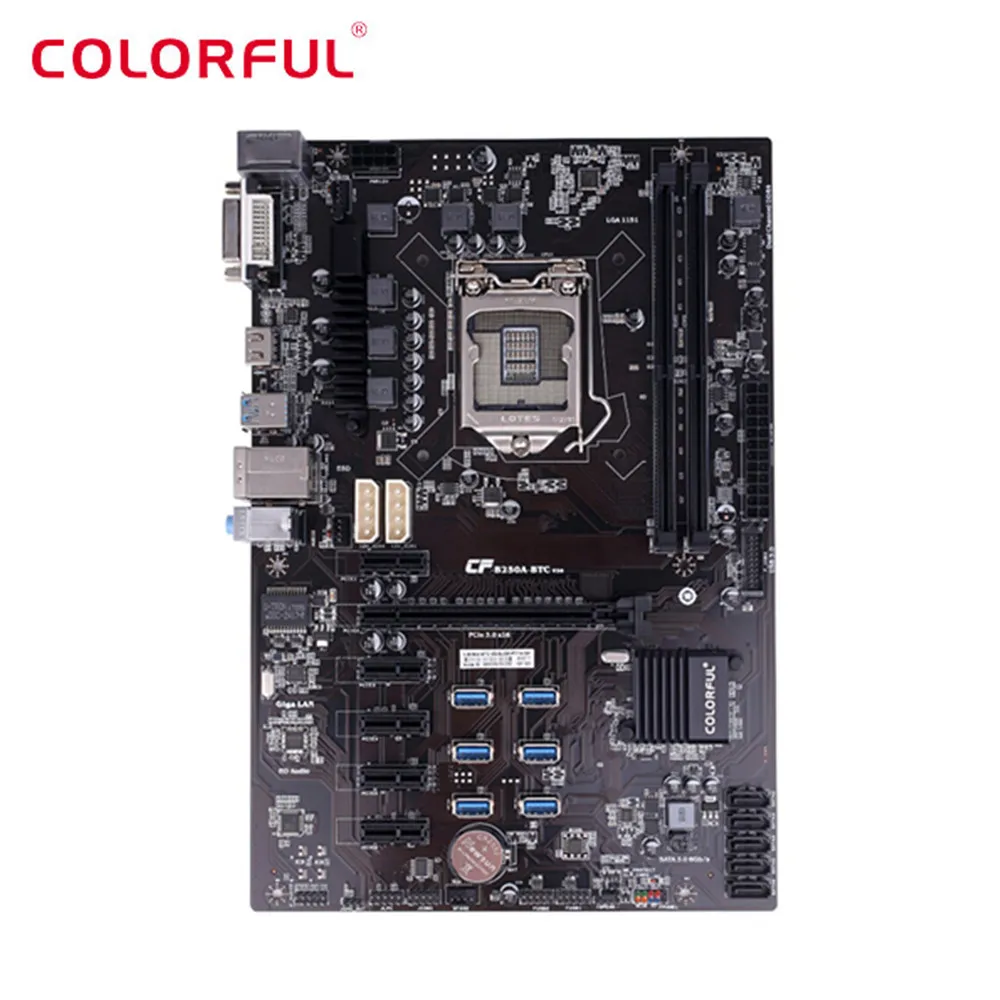 Красочные C. B250A-BTC V20 Intel материнская плата системная для B250/LGA1151 процессор сокета