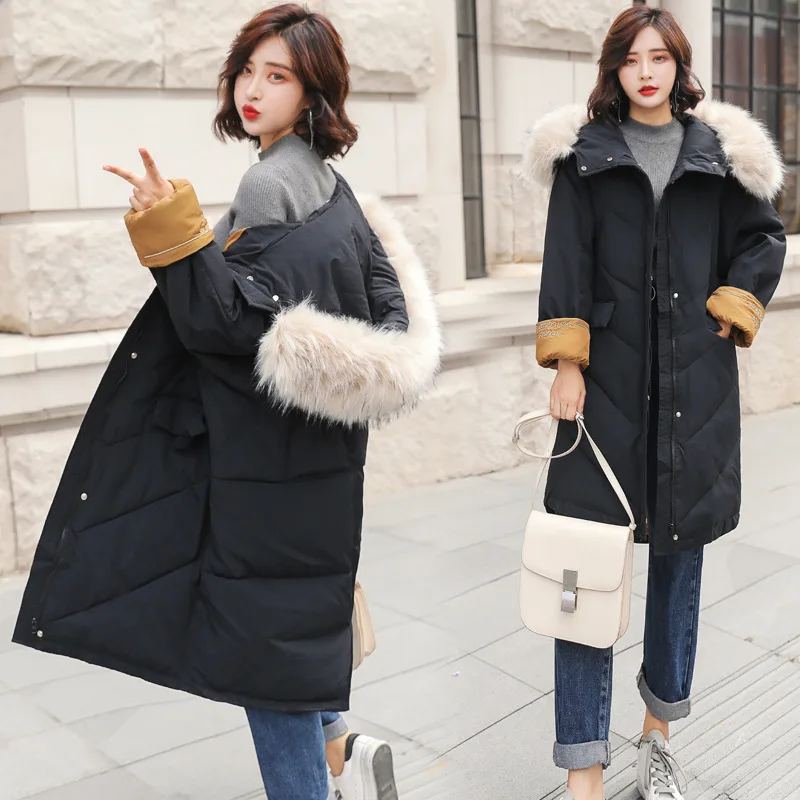 2019 Limited Full Long Mianfu Woman Winter New Korean Overknee Cotton-padded Thickening Heavy Seta Lead Even Clothes Loose Coat | Женская