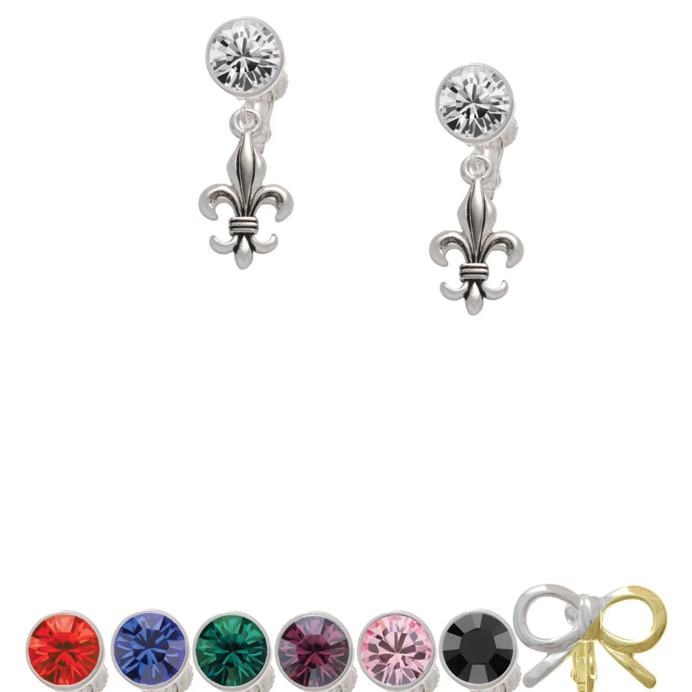 Серьги клипсы с кристаллами Fleur di Lis|Серьги-клипсы| |