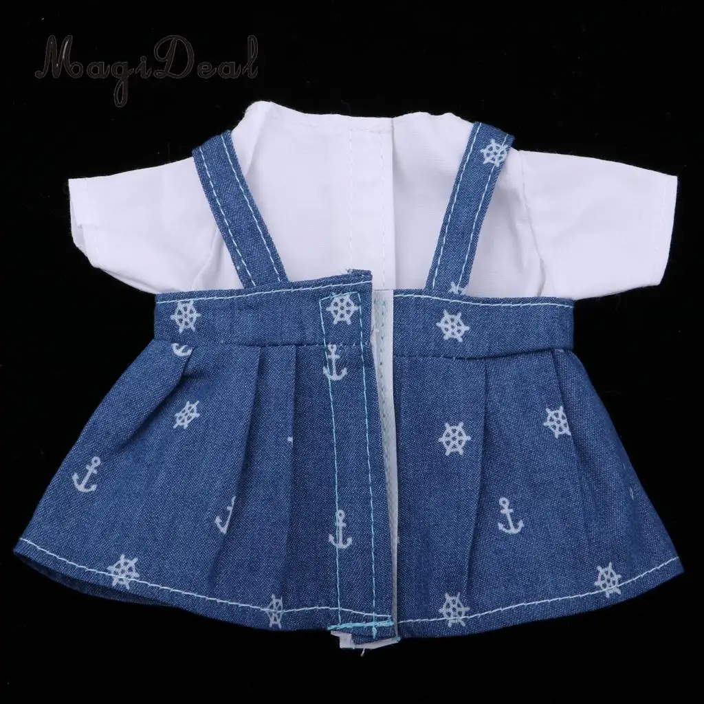 Милая Белая футболка и юбка на бретелях для 25 см Mellchan Baby Doll наряд аксессуар |