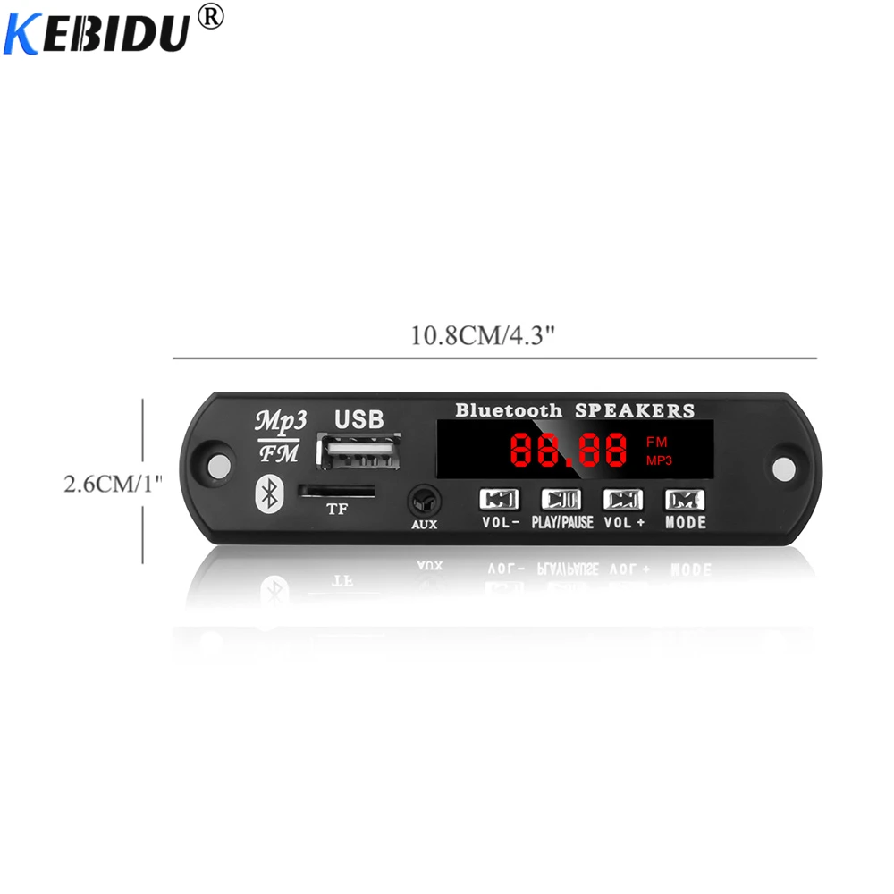 Mp3 плеер KEBIDU 5 12 В Bluetooth декодер автомобильный комплект запись звонков без помощи