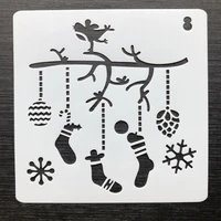christmas stockings diy hollow layering stencils for walls painting scrapbooking stamp album decor embossing pet card template