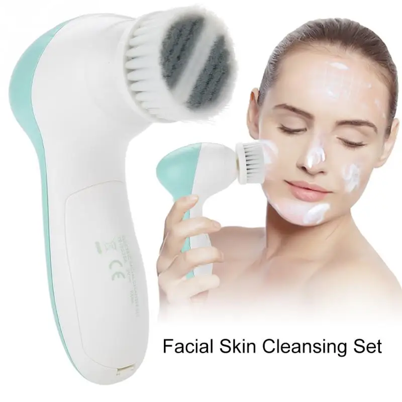 Sonic Cleansing Face Washing Skin Cleanse Brush Vibrator + Replaceable Care Machine | Красота и здоровье