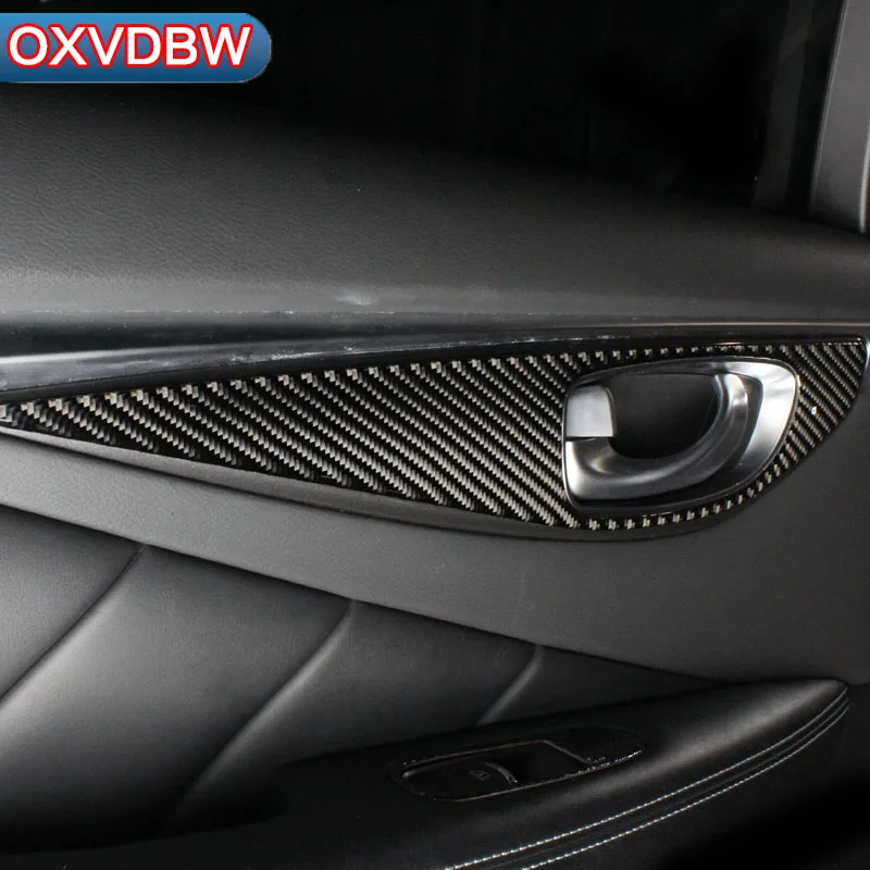 Аксессуары для Infiniti Q50 Q60 панель ручек двери из углеродного волокна автомобильная