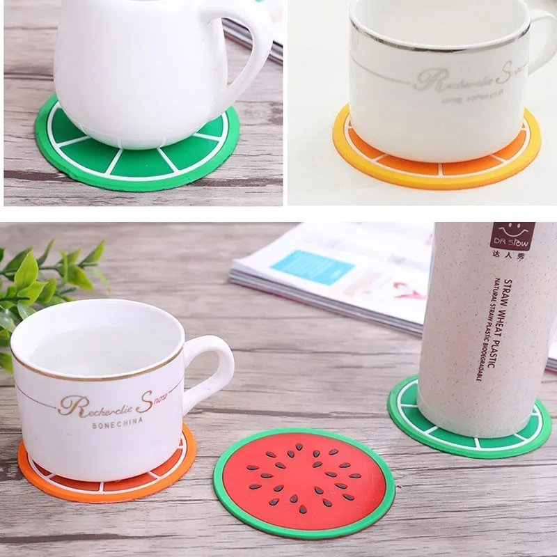 Фруктовая форма дизайн Coaster Арбуз Лимон силиконовая подставка под кружку