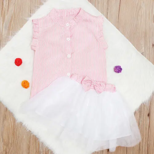 Комплект детской одежды из 2 предметов блузка в полоску для маленьких девочек