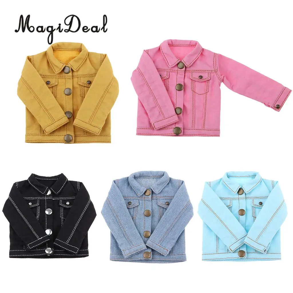 

Handmade Casual Long Sleeve Jacket Denim Coat For 1/6 BJD AOD YOSD Dollfie Dolls Accessory
