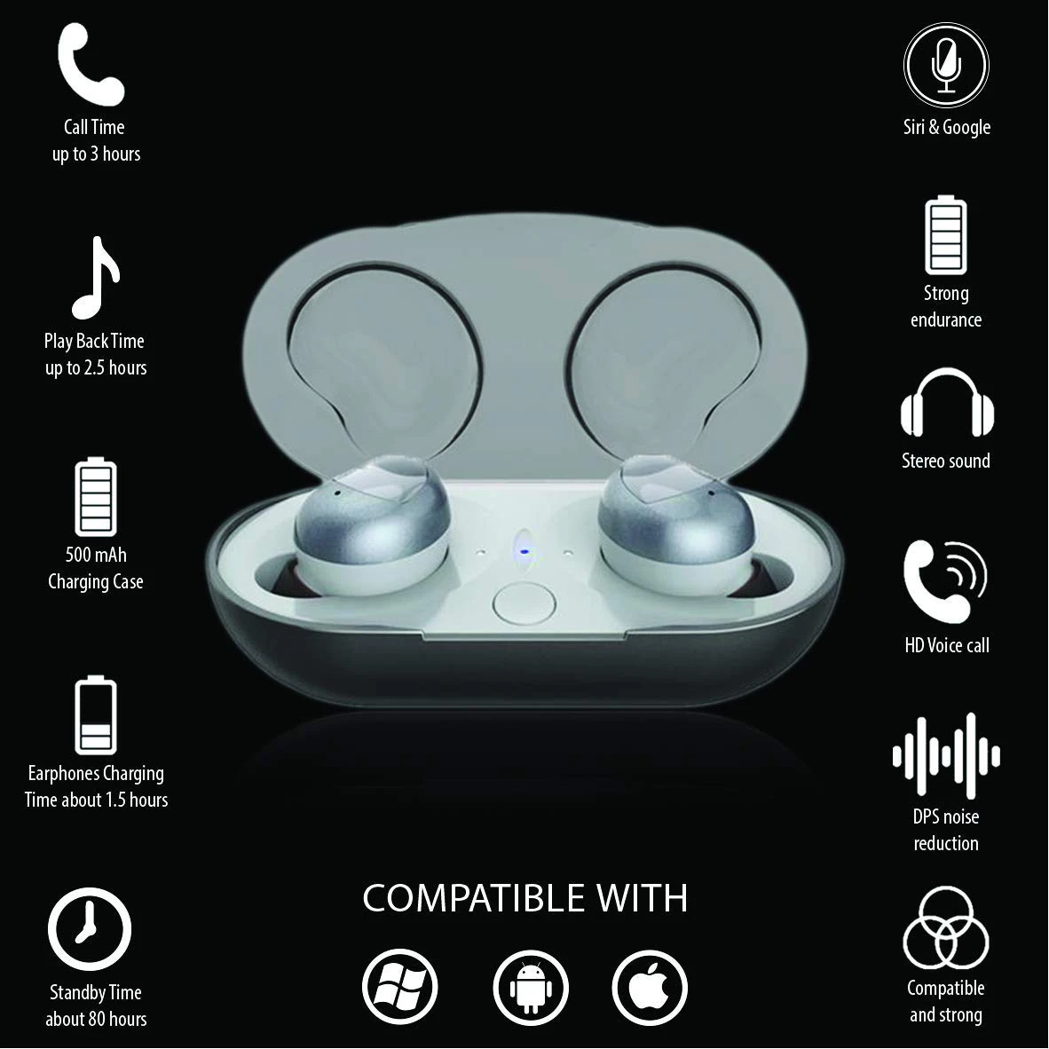 Полный Bluetooth 5 0 наушники HV-336 PRO Водонепроницаемый IPX5 True Беспроводной стерео с