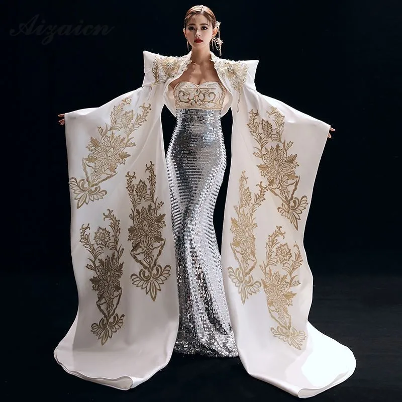 Новинка Обувь с вышивкой Cheongsam длинное вечернее платье вечерние платья для