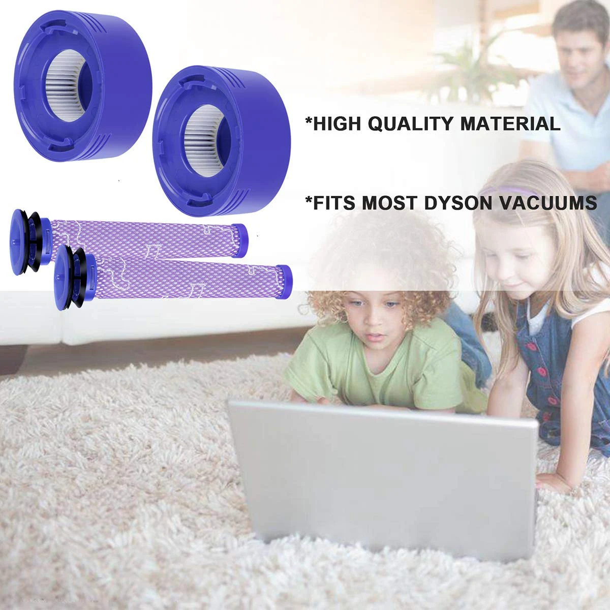 Горячая 2 упаковка Замена для Dyson V8 предварительный фильтр + HEPA пост совместимый V7