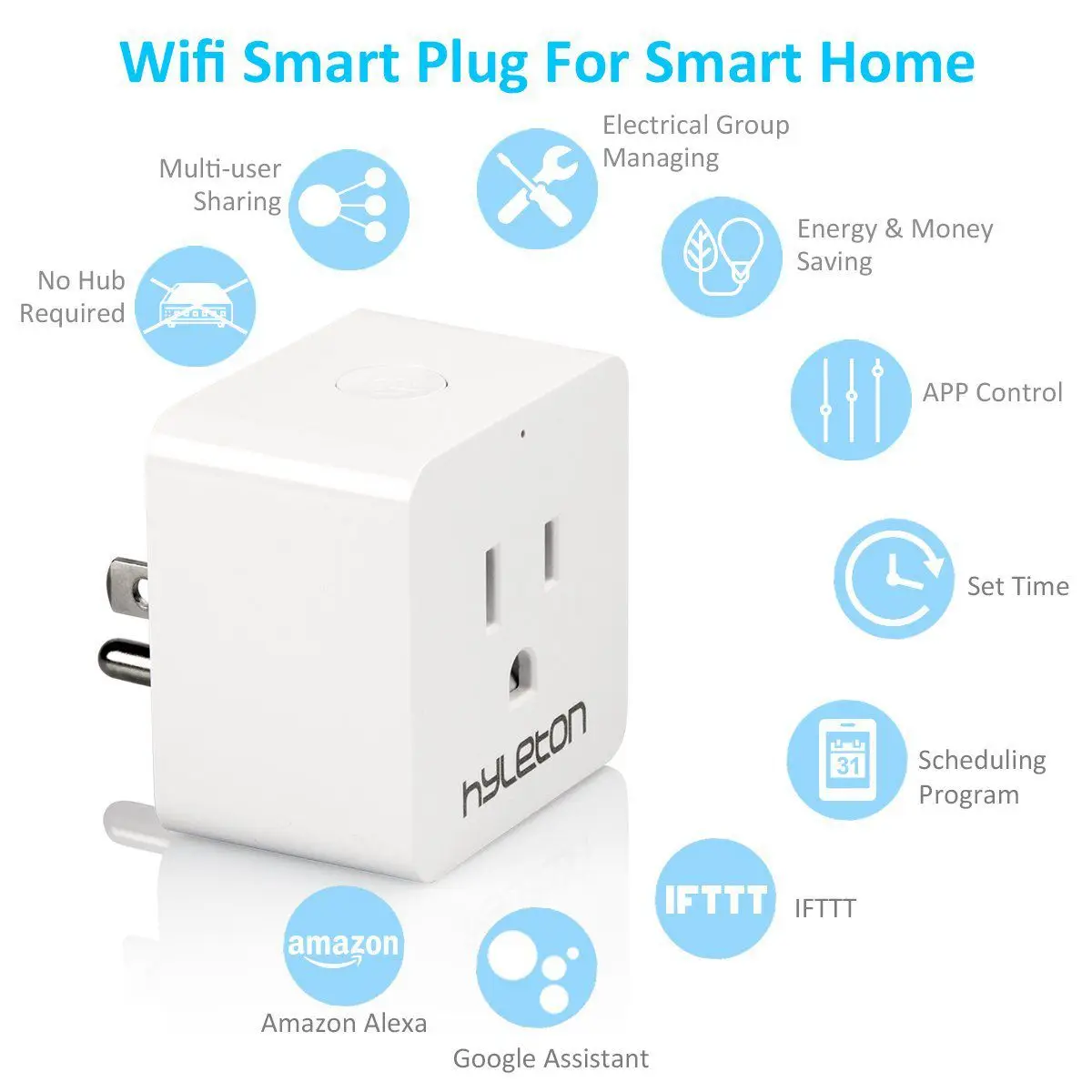 Смарт разъем Hyleton Wifi умная розетка для дома 10A Голосовое управление бытовая
